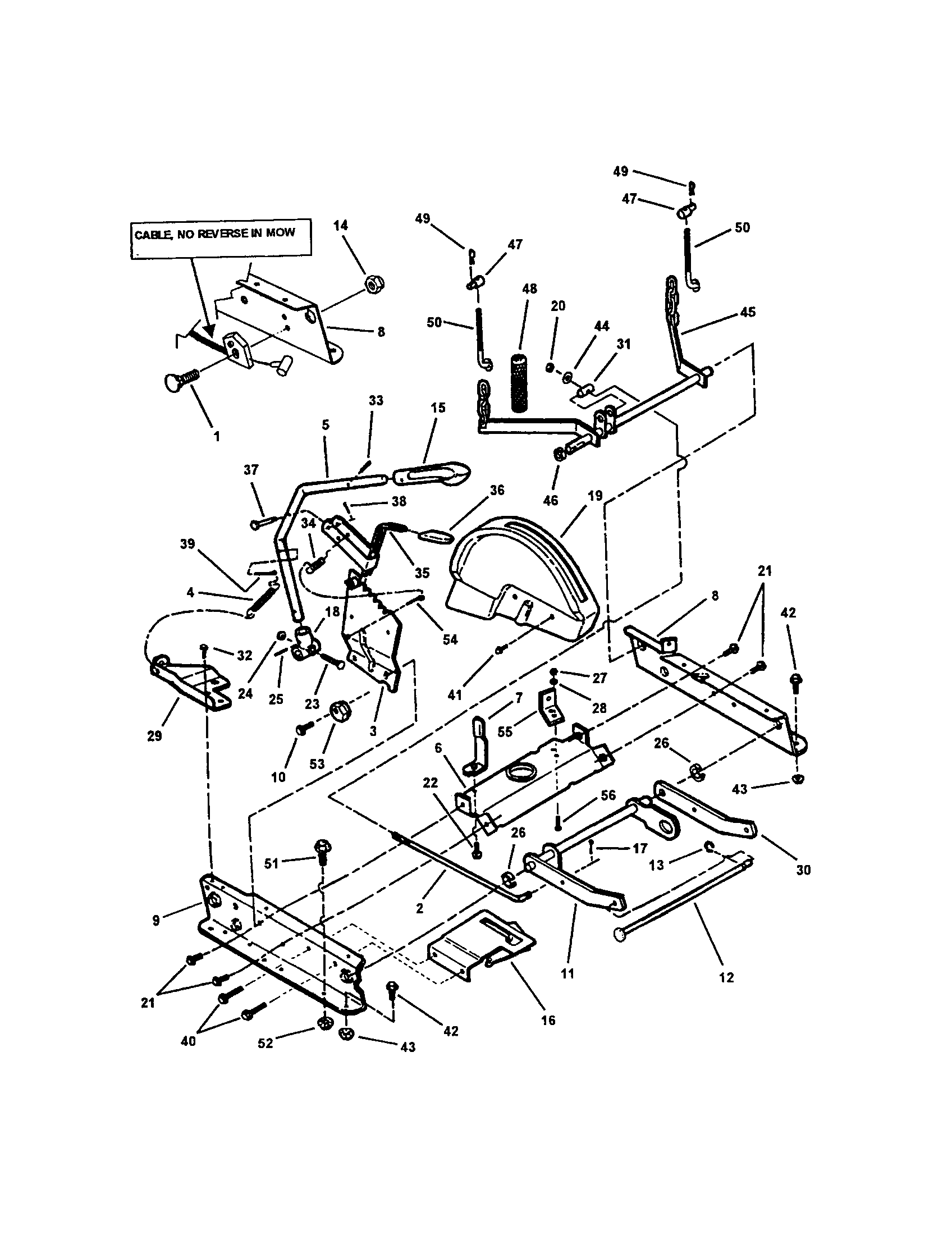 Rails/lift arms/cam lift