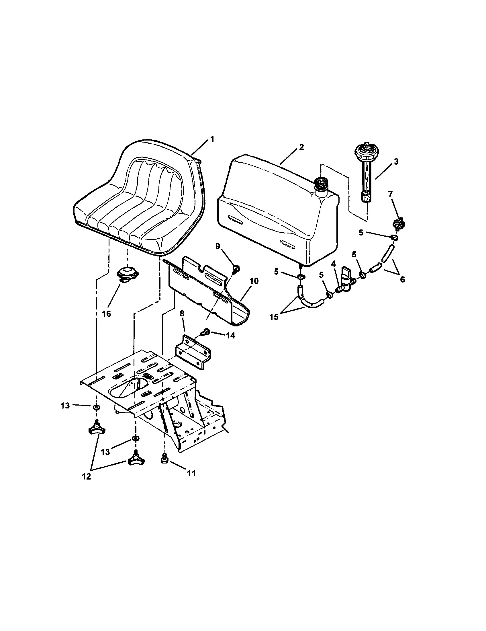 FUEL TANK/OPERATORS SEAT