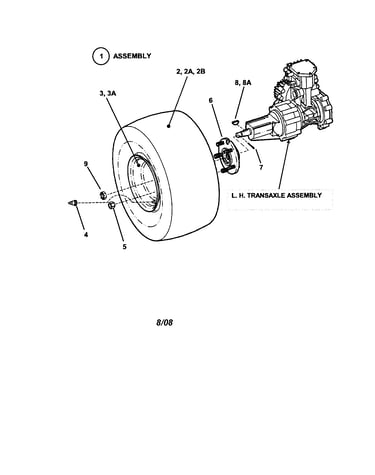Drive tire/wheel assembly