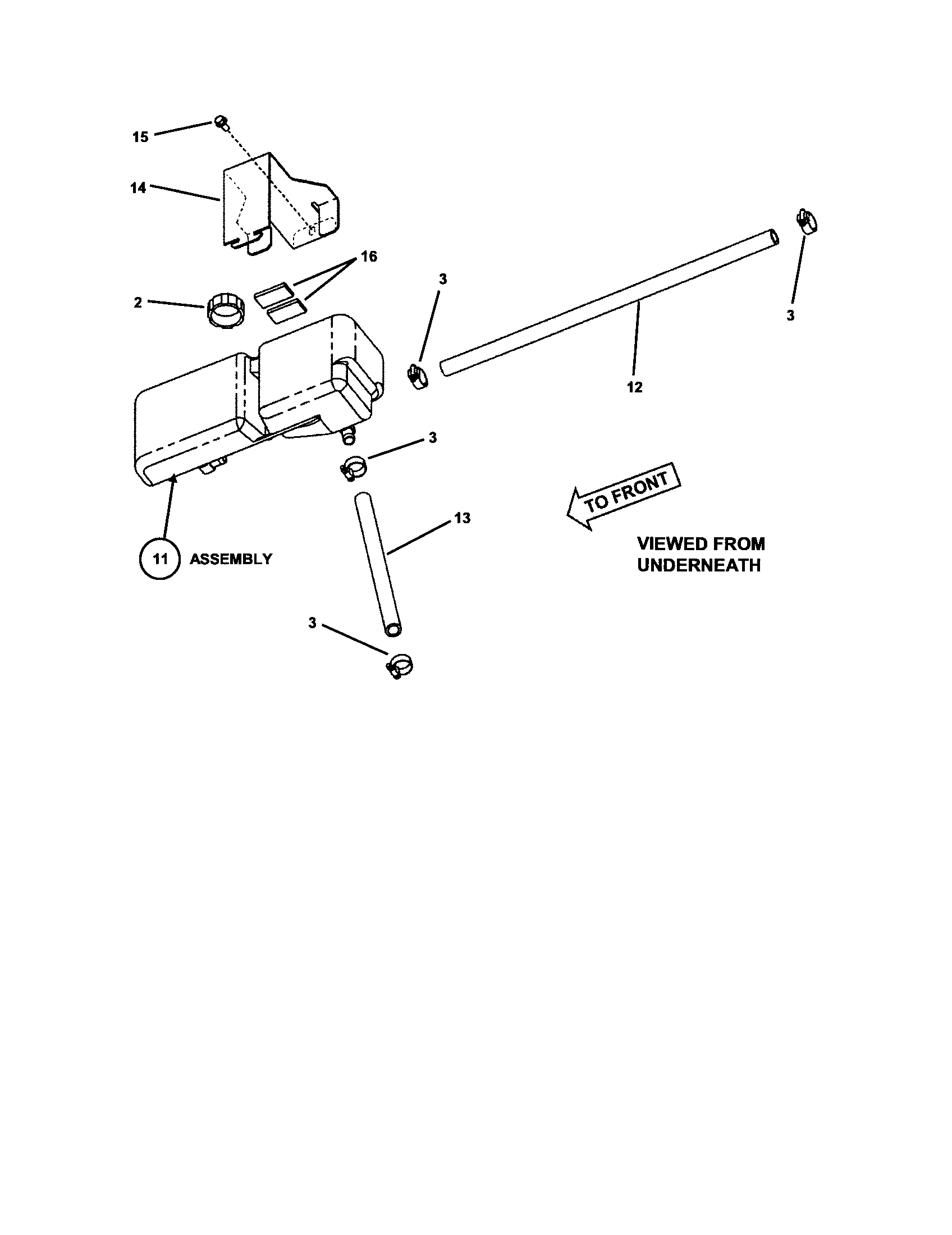 Hydro reservoir assembly (right hand)