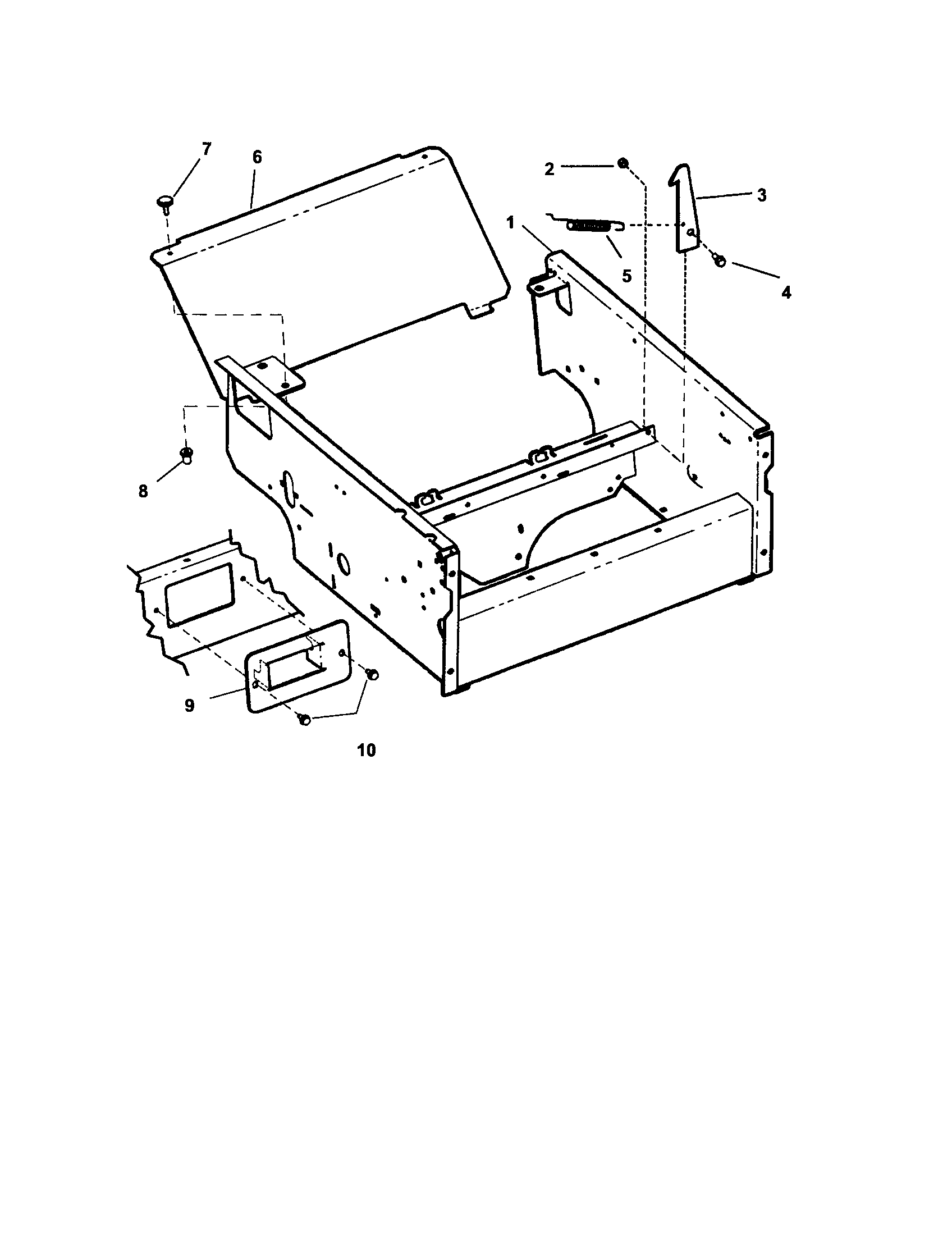 UPPER CHASSIS AND SEAT LATCH ASSEMBLY