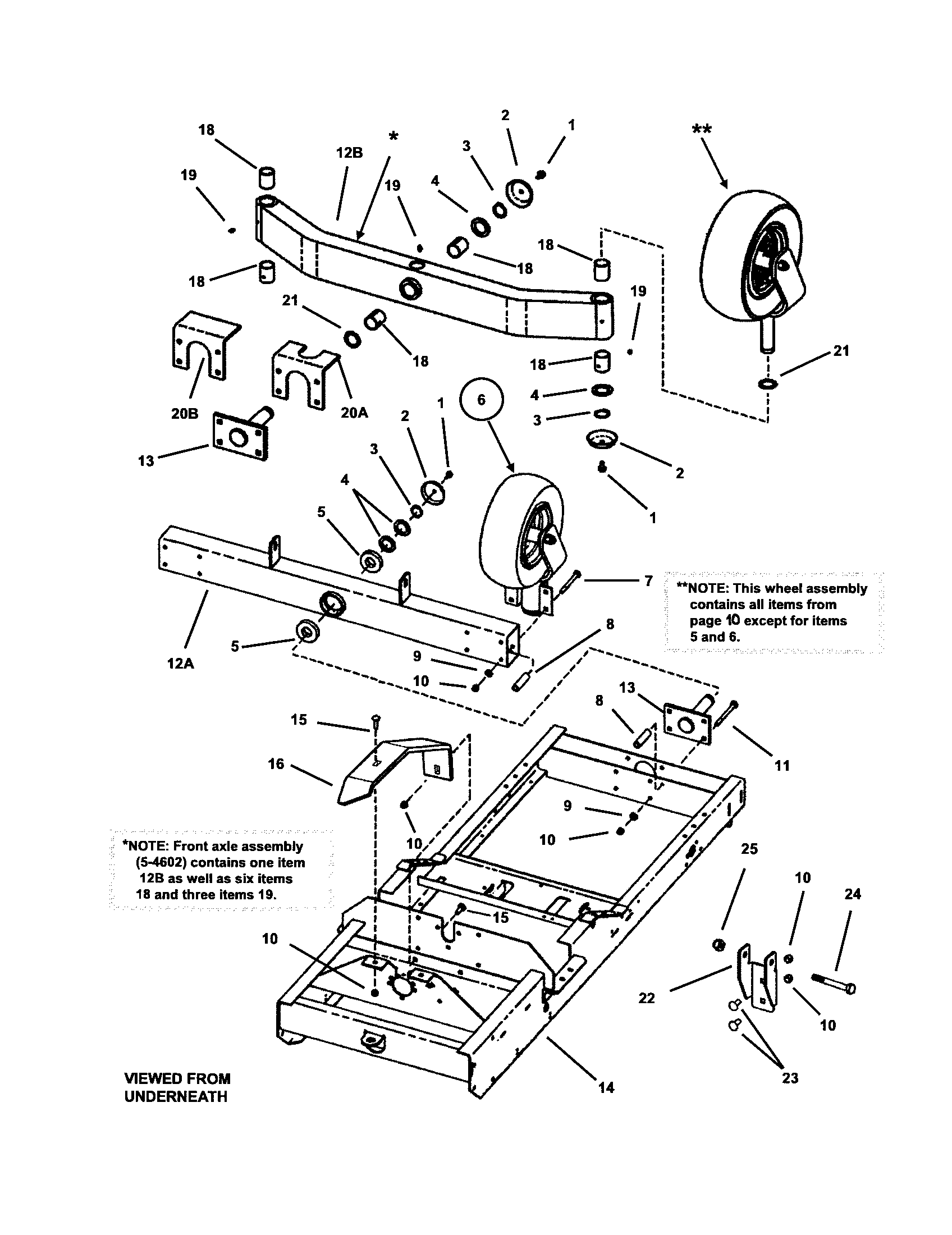Lower chassis/caster wheel assembly