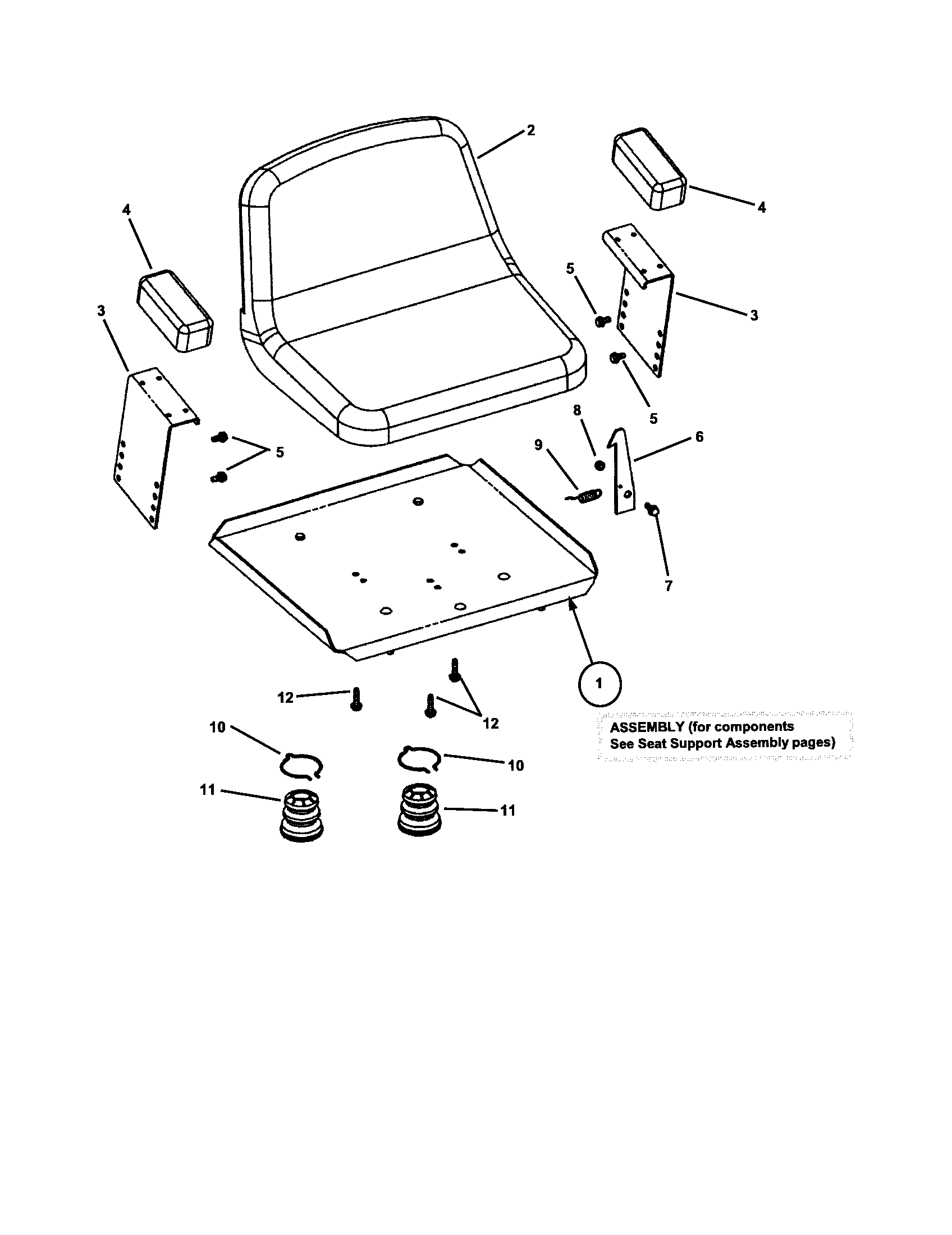 SEAT ASSEMBLY (MZM MODELS)