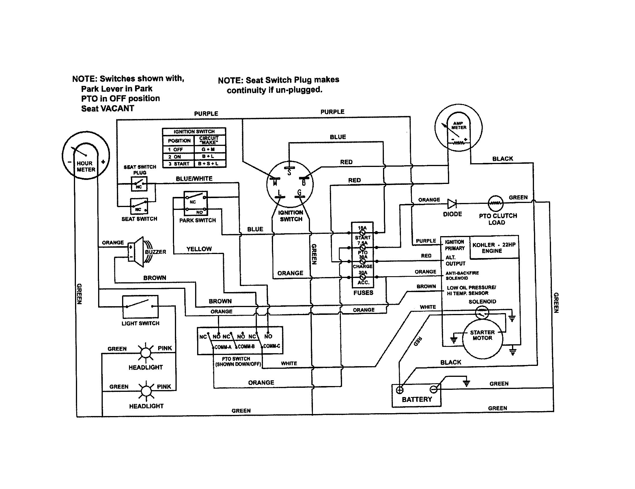 Wiring schematic (non-mzm models)