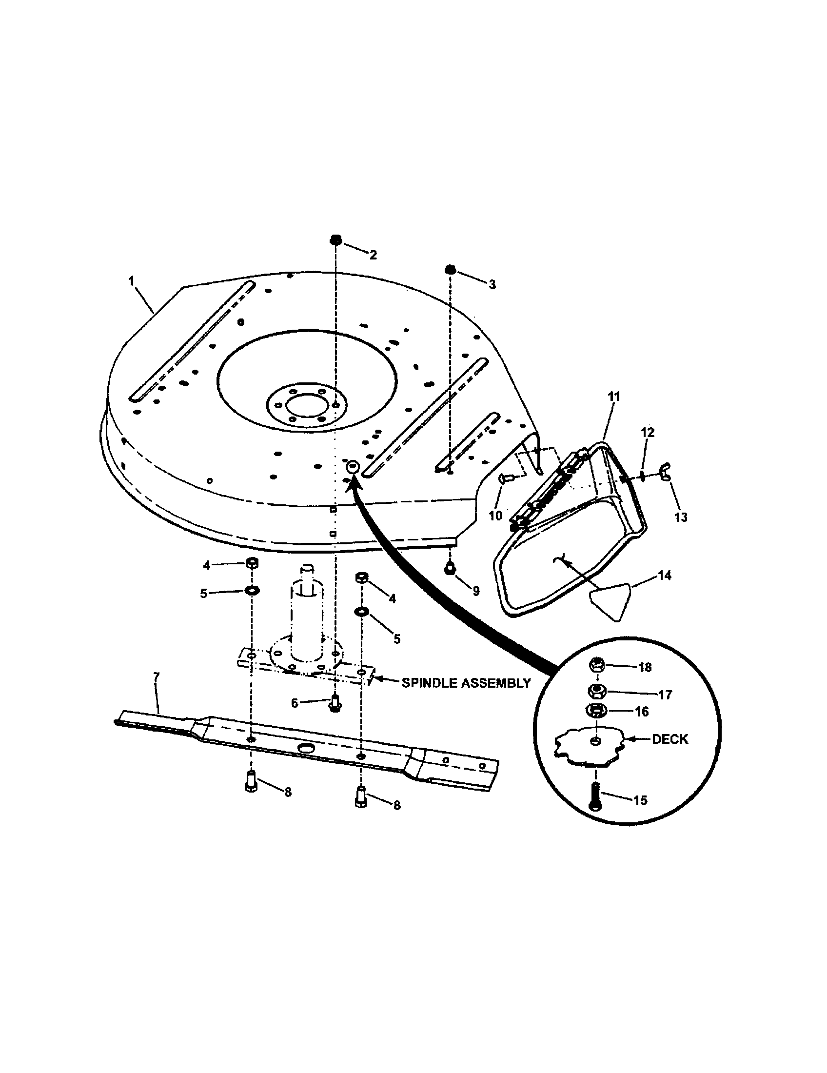 Cutting deck, deflector