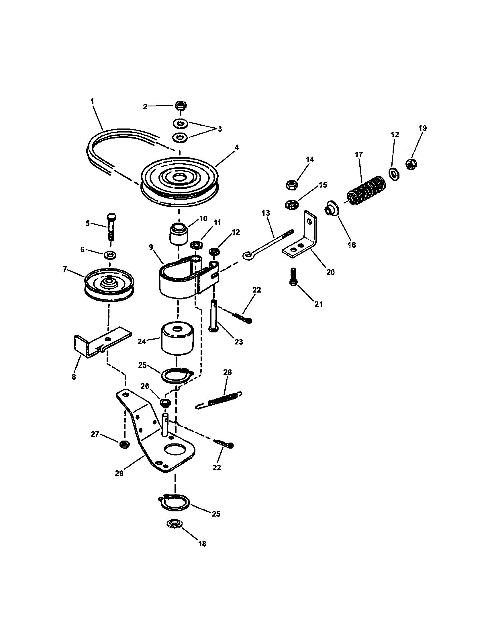 Blade brake, belts