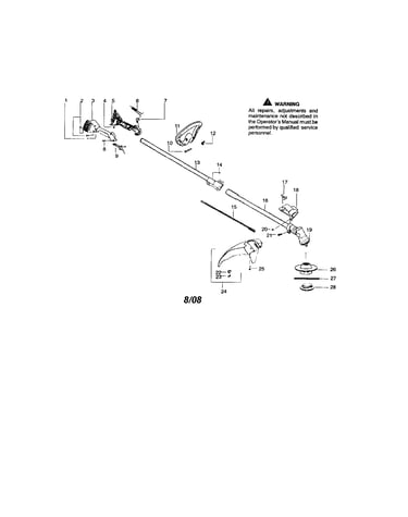 Handle/driveshaft/shield