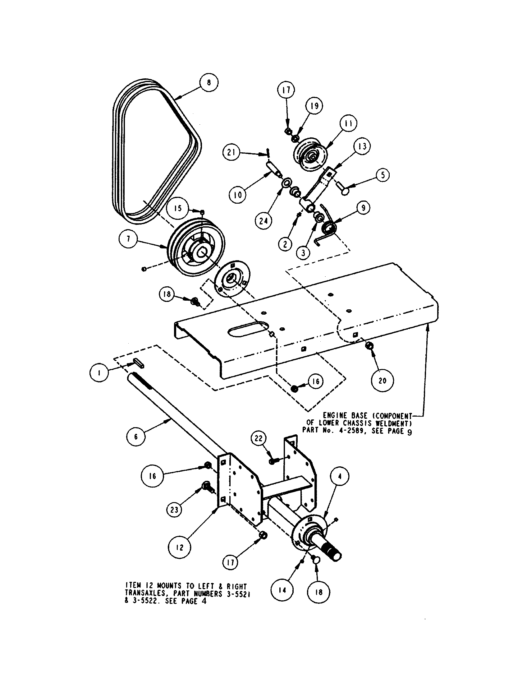 Deck driveshaft
