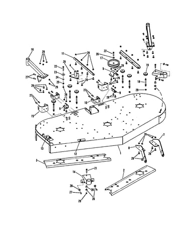73" mower deck sub-assembly