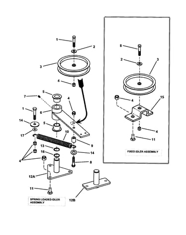 52"/61" deck idler assembly