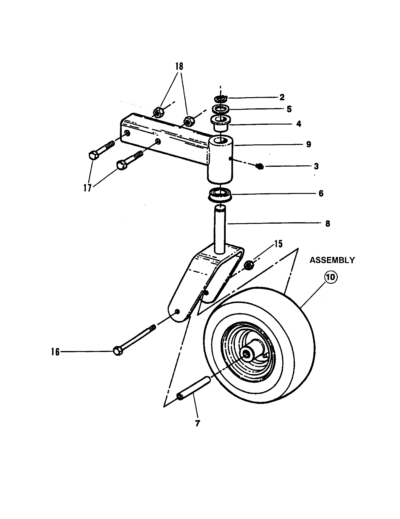 73" deck front caster