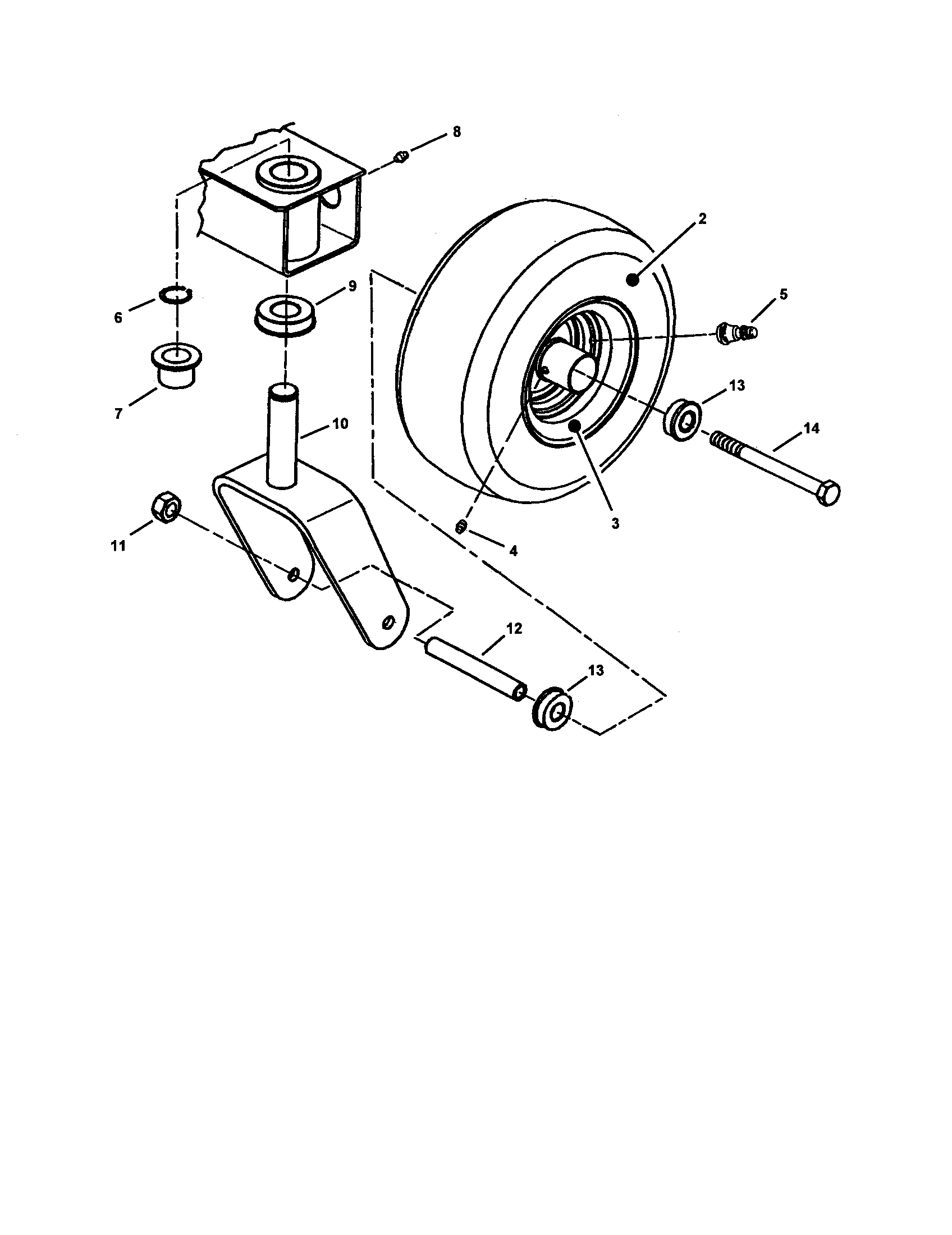 CASTER/FRONT WHEEL/TIRE