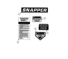 Snapper 421622BVE decals diagram