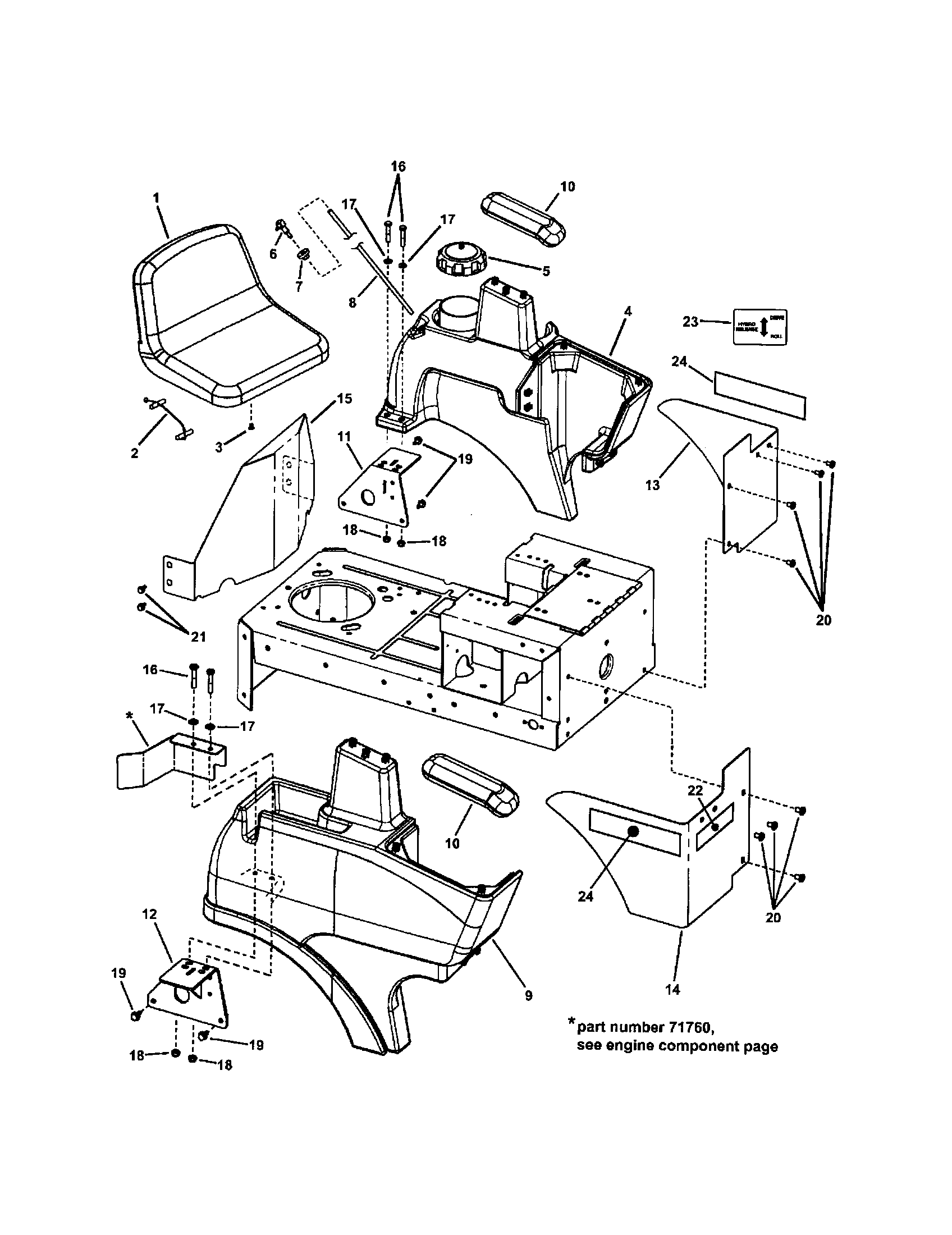 Operator seat/tank