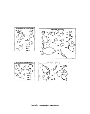 Gasket kits/carburetor overhaul kit