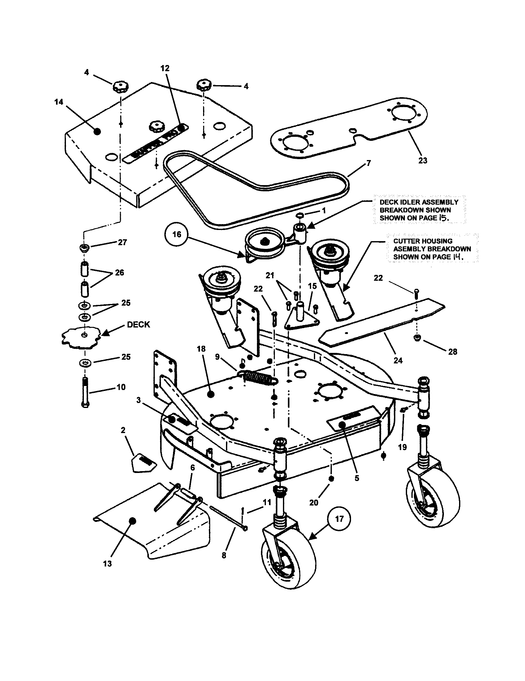 36" MOWER DECK (FIXED HEIGHT)