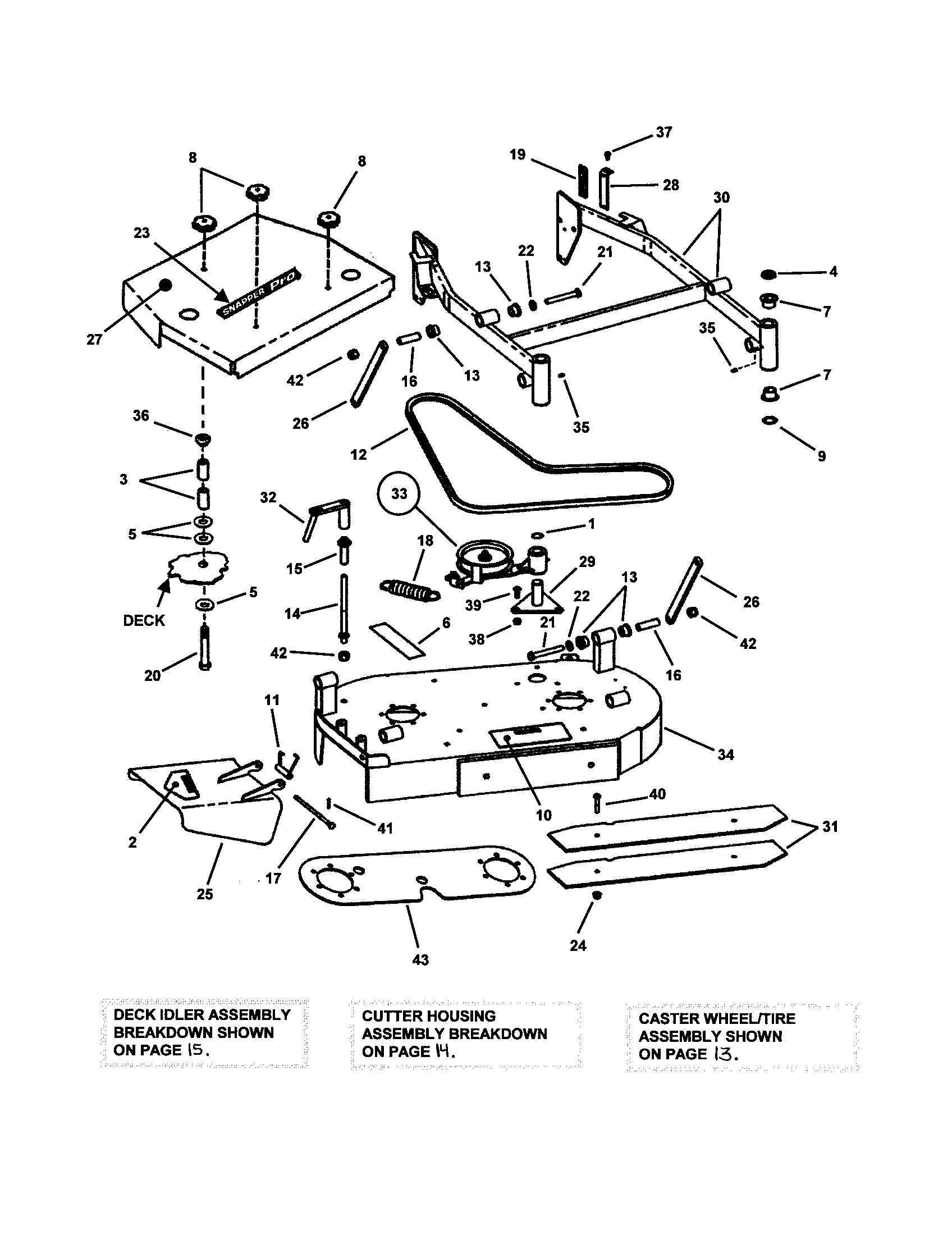 36" MOWER DECK (ADJUSTABLE HEIGHT)