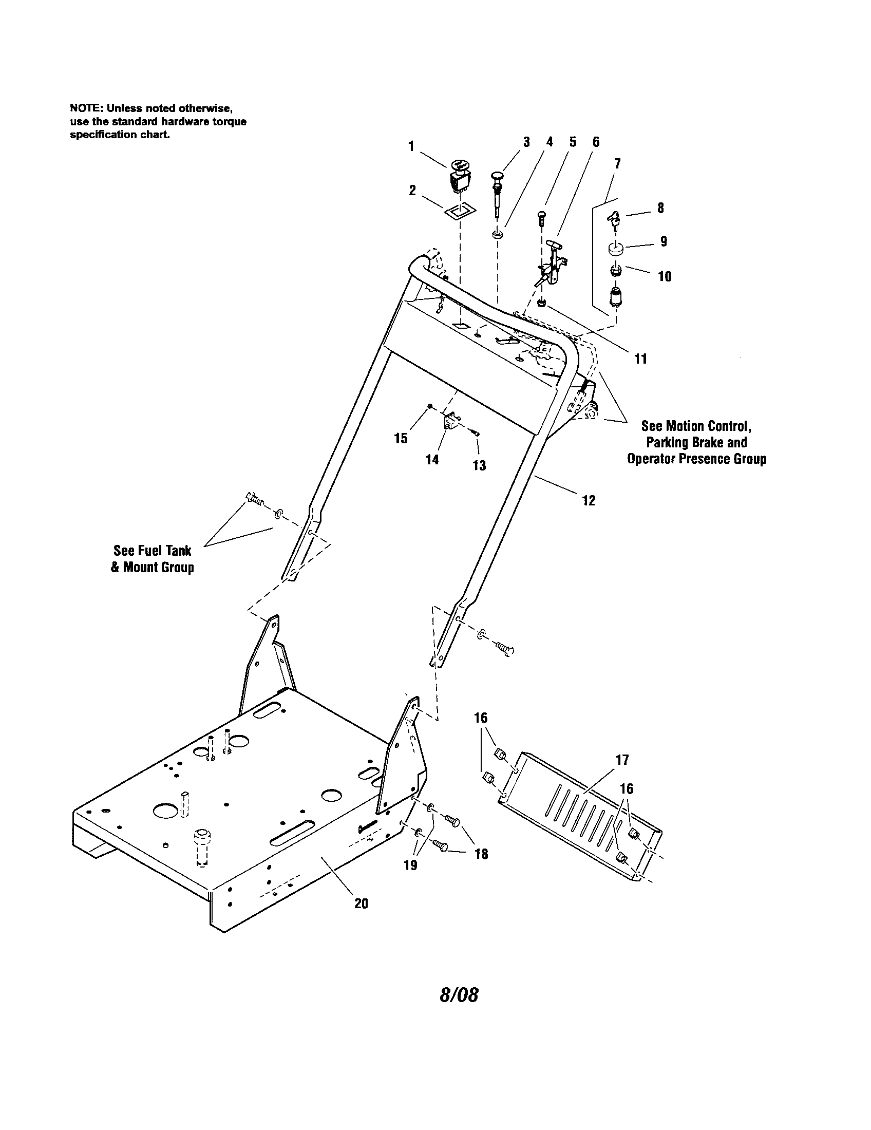 Engine deck/handle bars