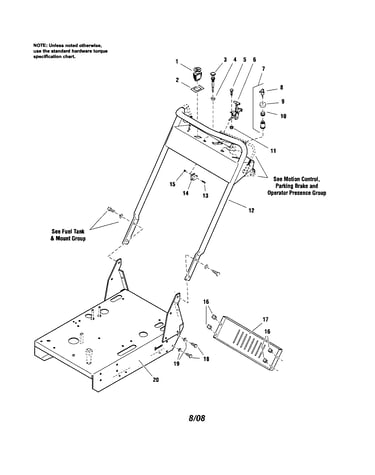 Engine deck/handle bars