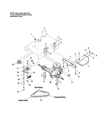 Transaxle/mount/drive idler