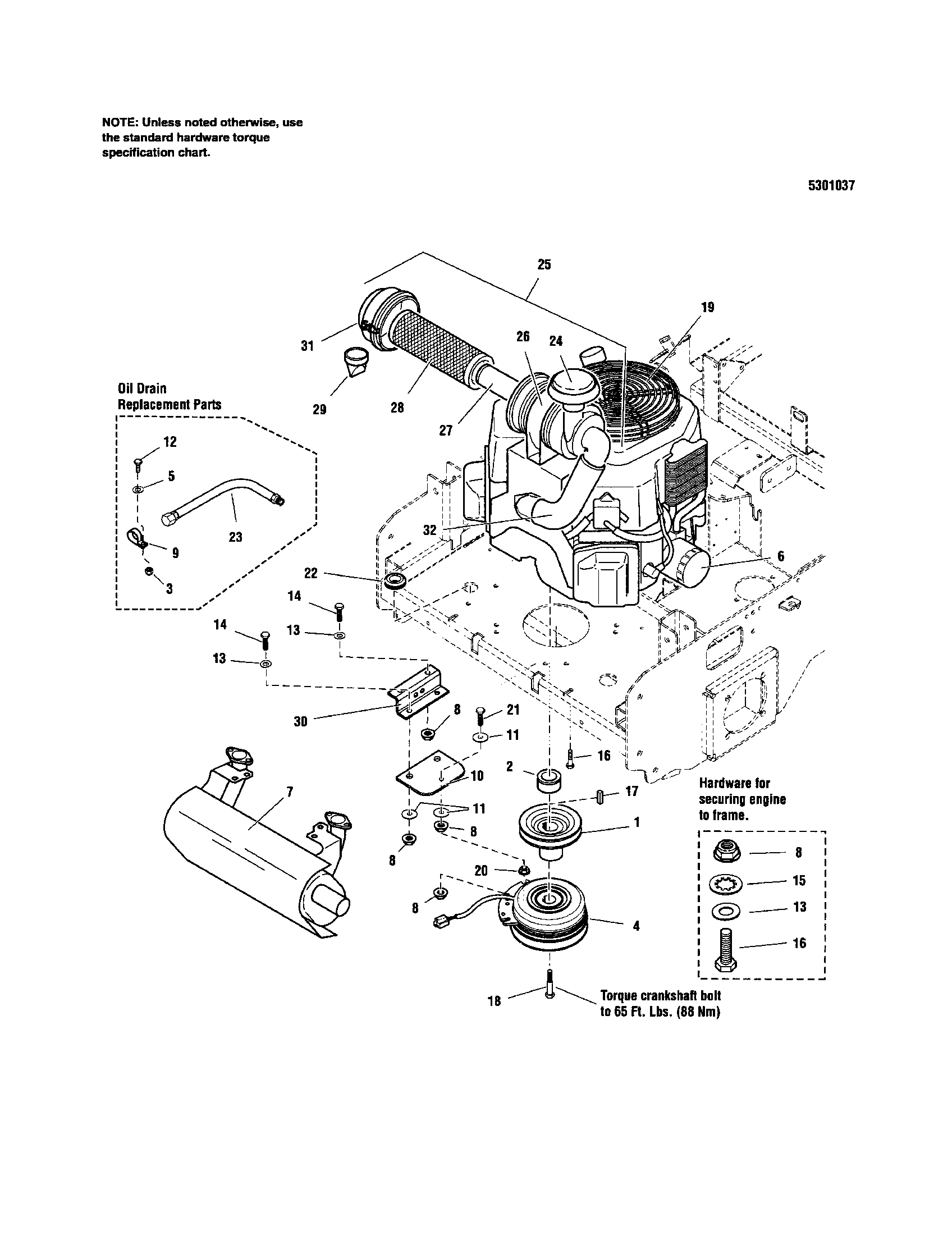 Engine/pto-27 hp kohler