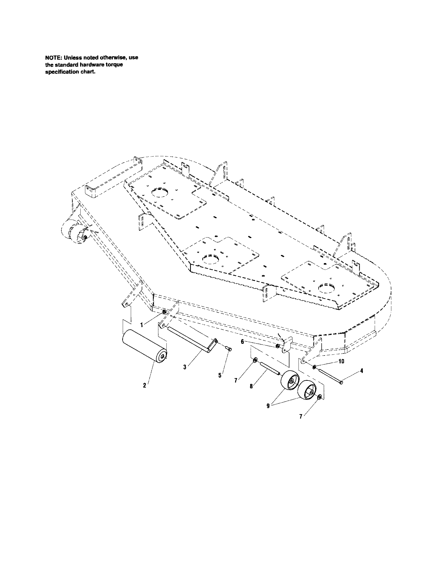 72" MOWER DECK-ROLLERS/CASTERS