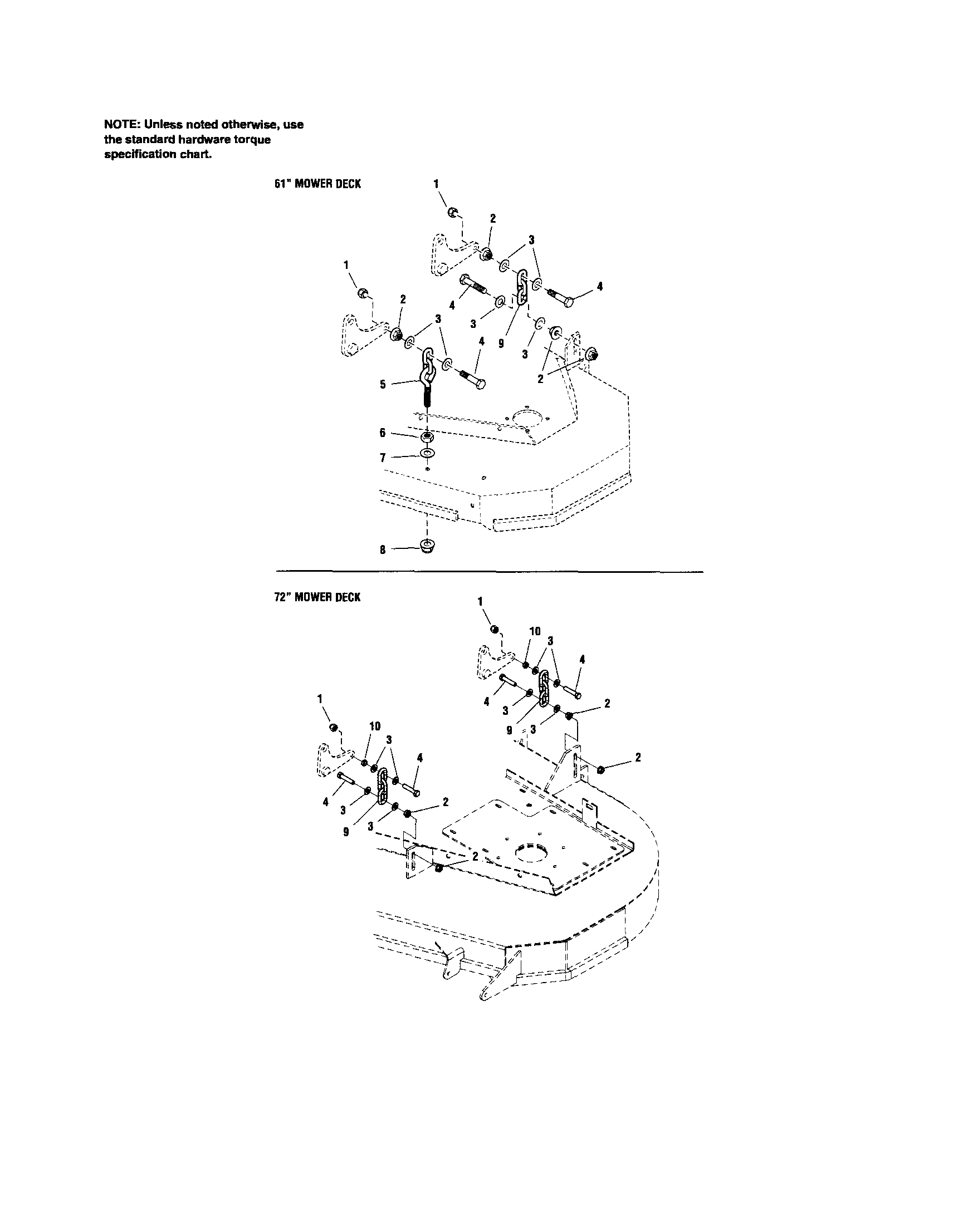 61" MOWER DECK-HANGER CHAINS