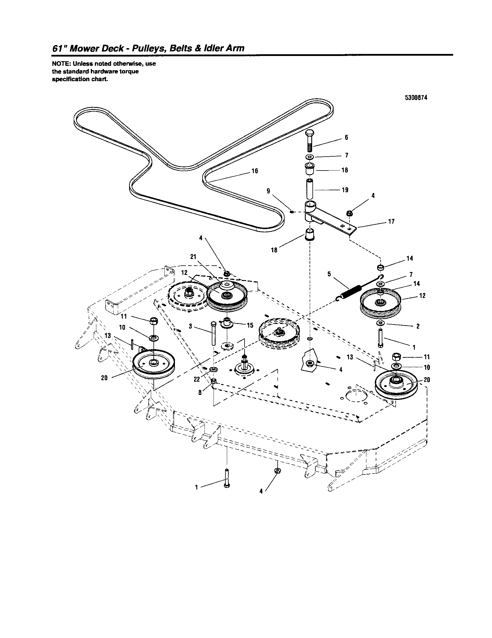 Pulleys/belts/idler arm