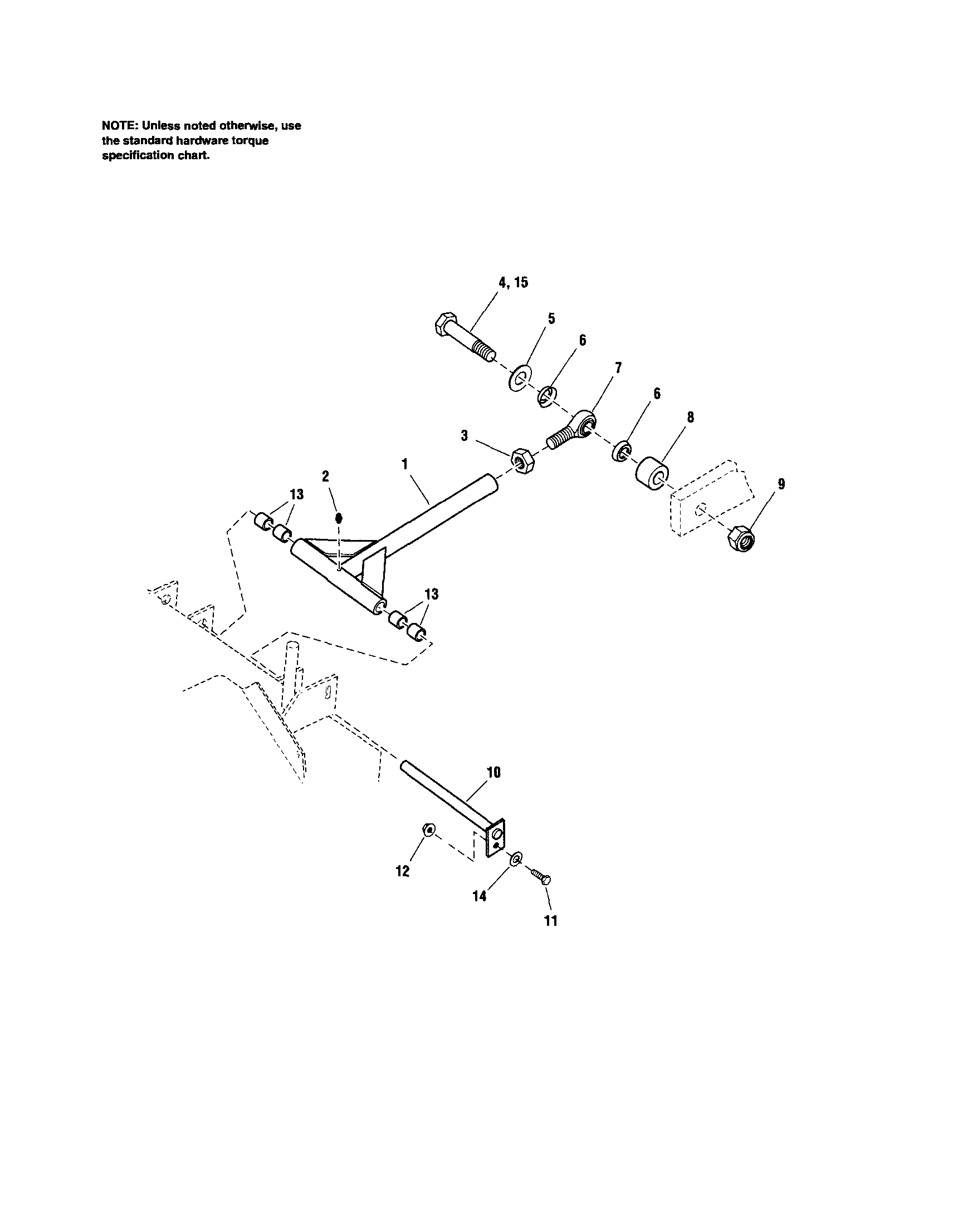61"/72" mower deck-rear mount bars
