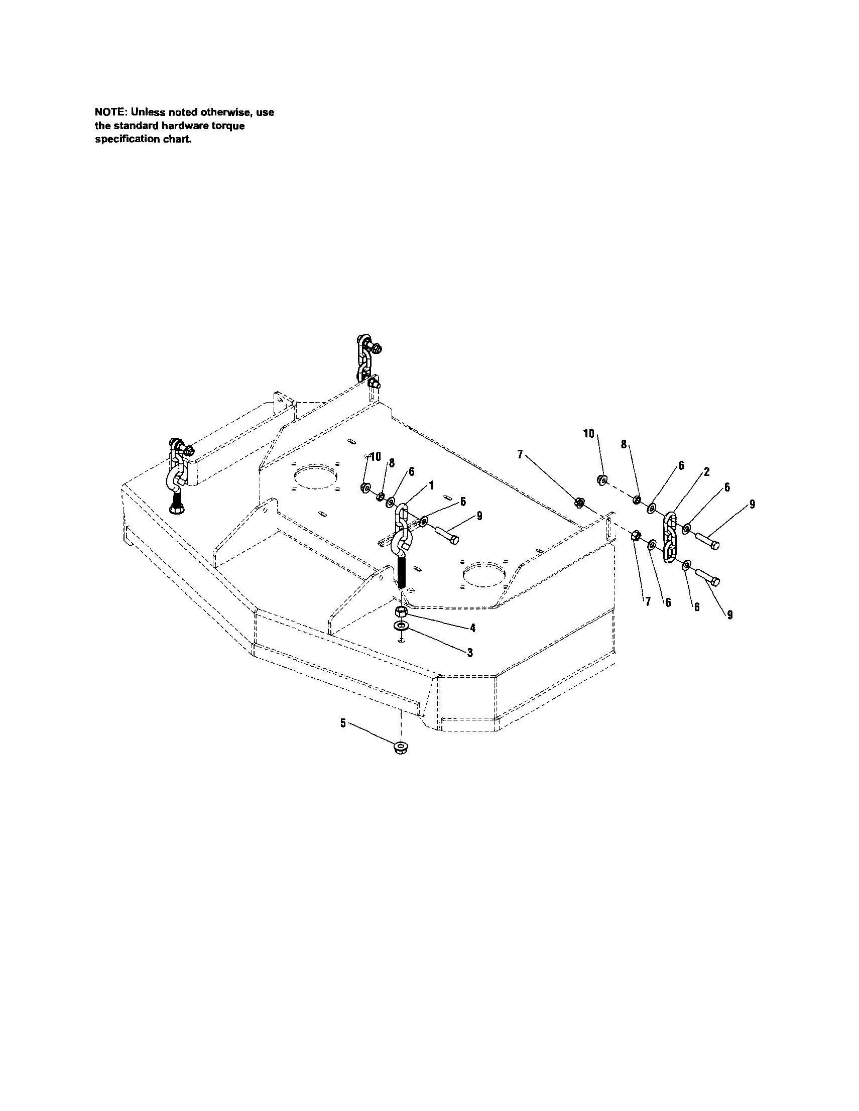 48" MOWER DECK-HANGER CHAINS
