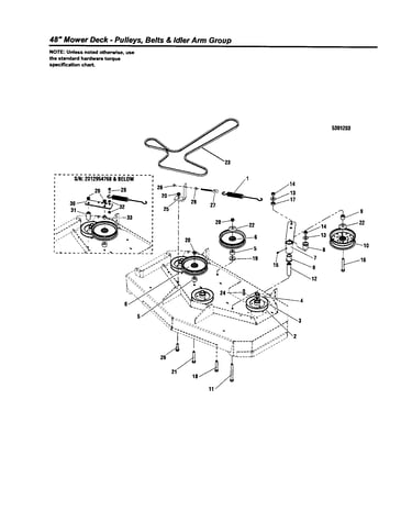 Pulleys/belts/idler arm