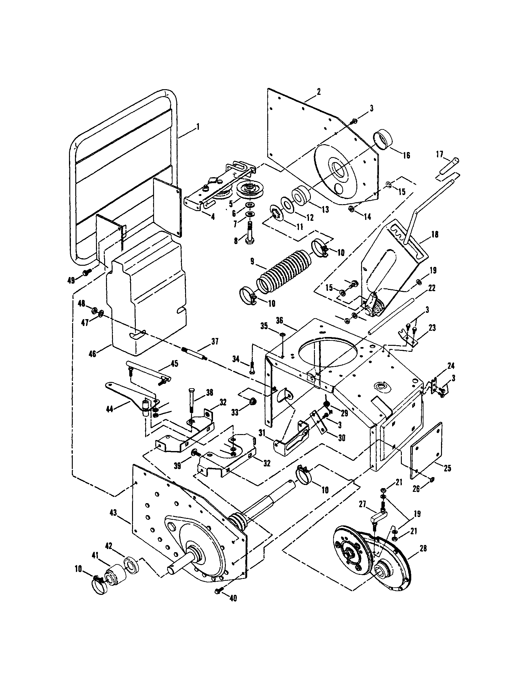 FRAME (5 HP), TRACTION DRIVE