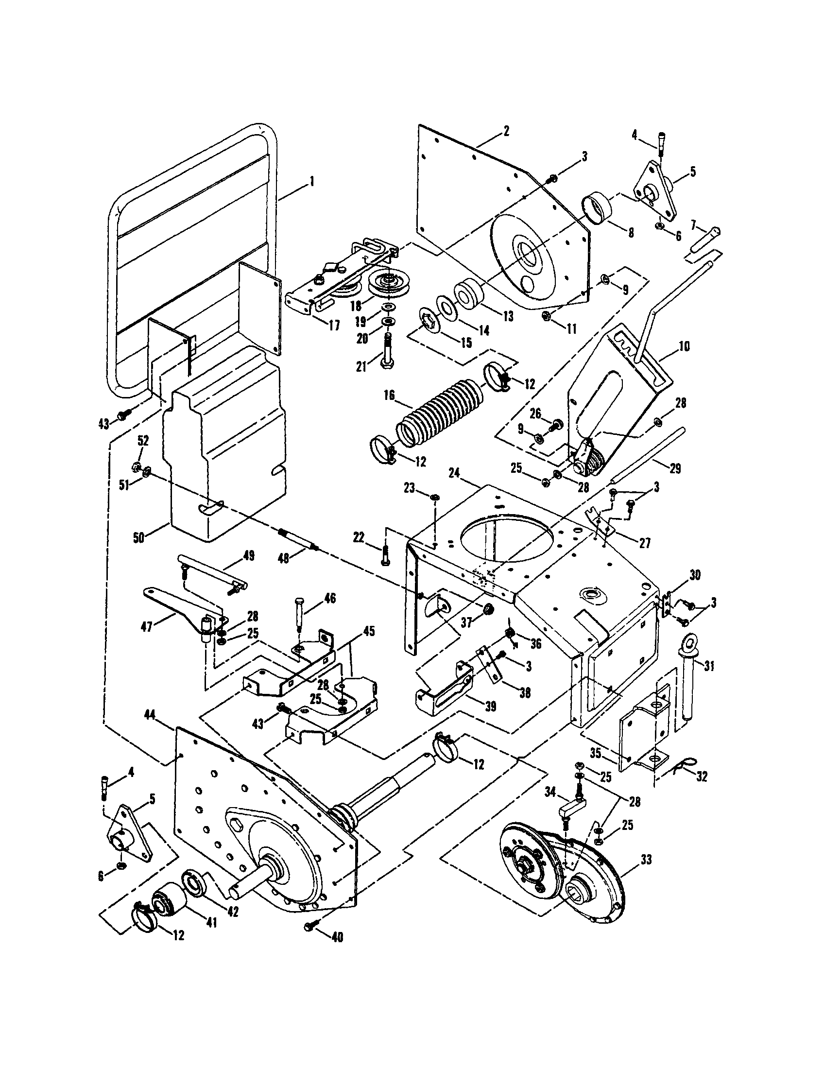 FRAME (8 HP), TRACTION DRIVE