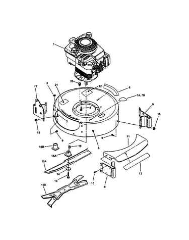Engine, cutting deck/blade
