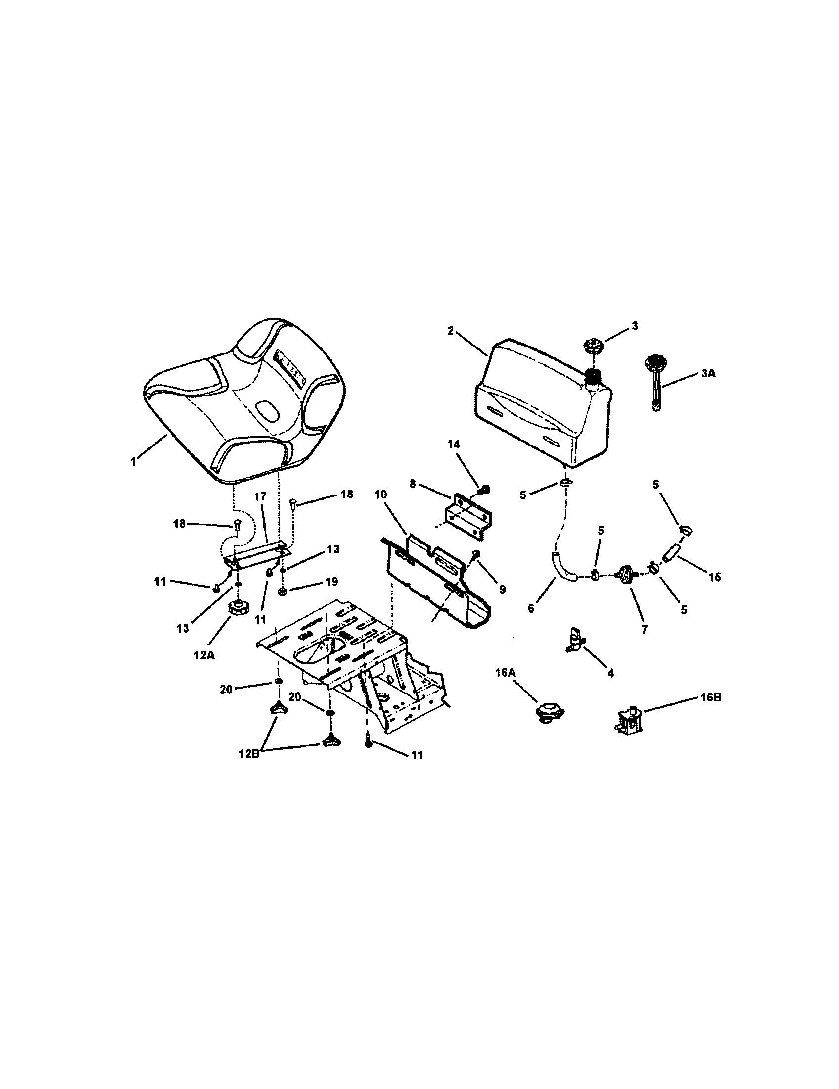 Fuel tank/operators seat