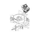 Snapper R205012 engine, cutting deck/blade diagram