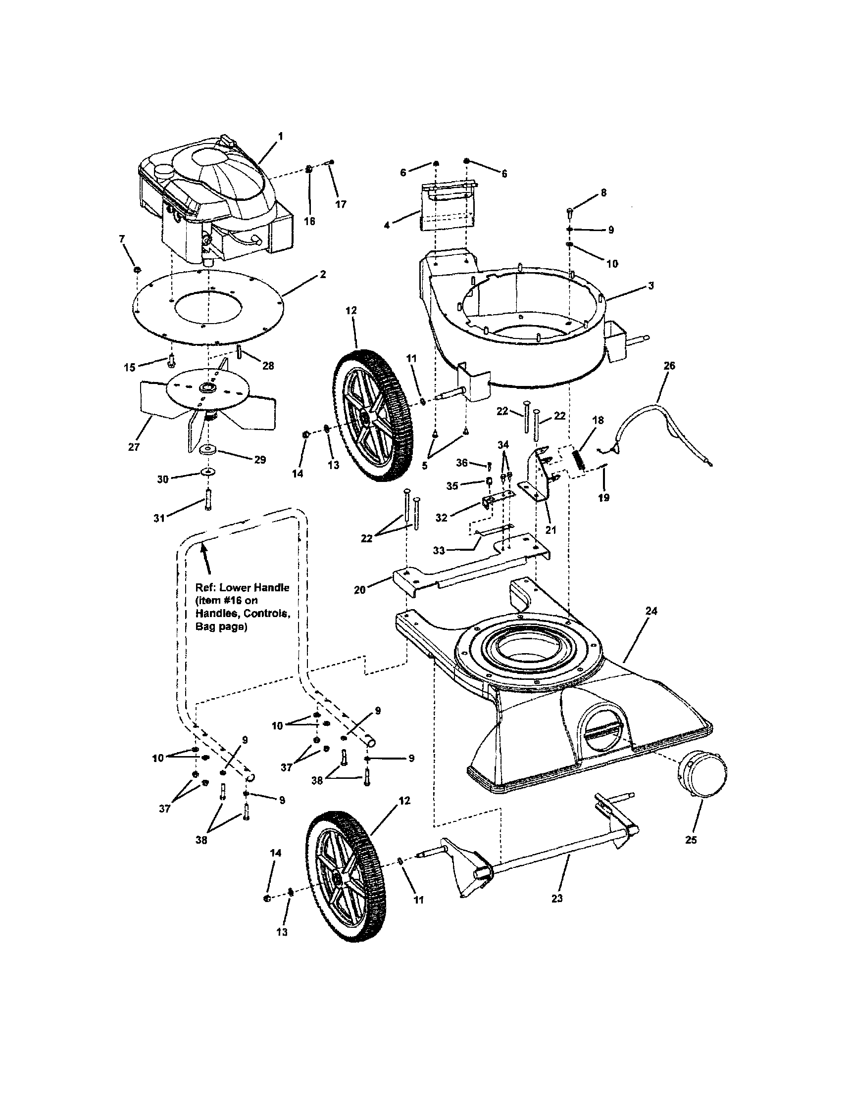 Engine/impeller/housing/wheels