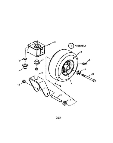 Caster/front wheel/tire