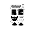 Snapper YZ18425BVE decals (part 1) diagram