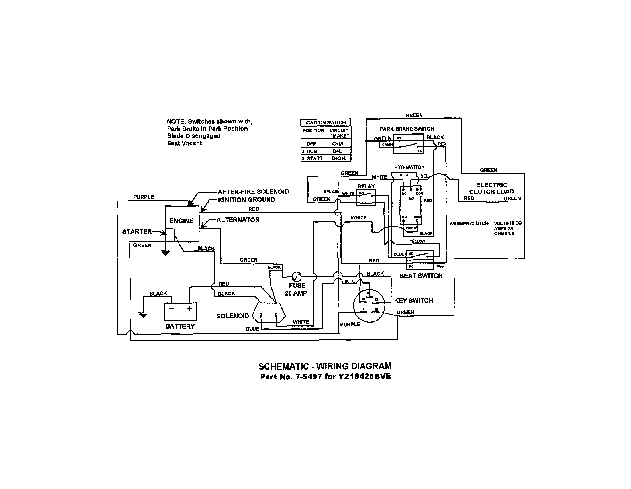 Wiring schematic (18 hp engine)