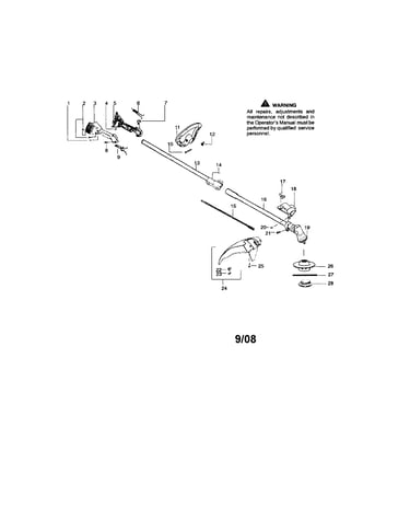 Driveshaft/handle/shield