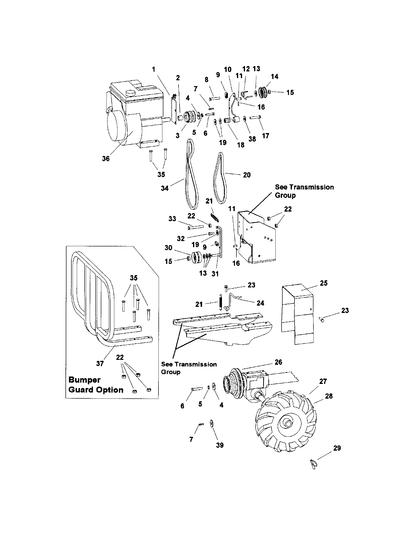 Engien/belts/wheels-6 hp