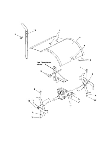 Hood/drag stake/tine-6 hp