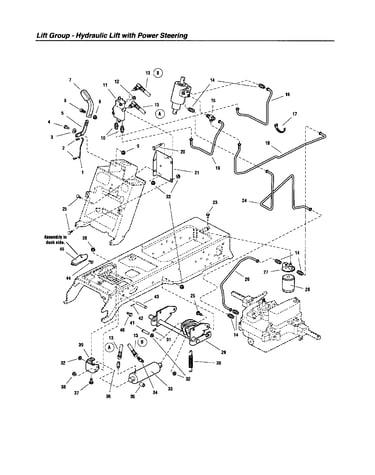 Hydraulic lift with power steering