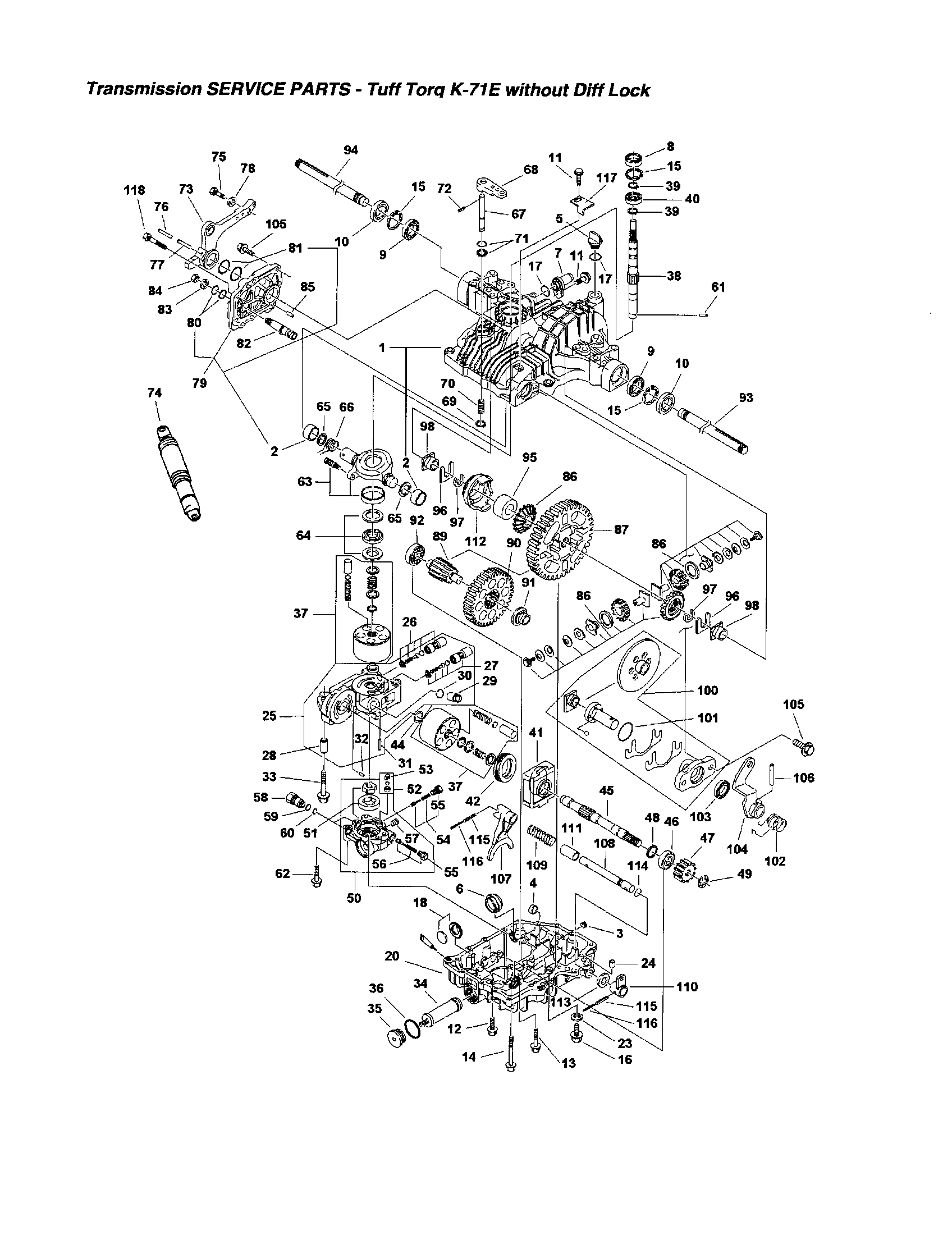 TRANSMISSION SERVICE PARTS