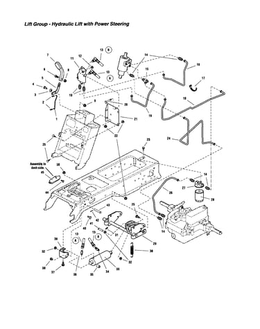 Hydraulic lift with power steering