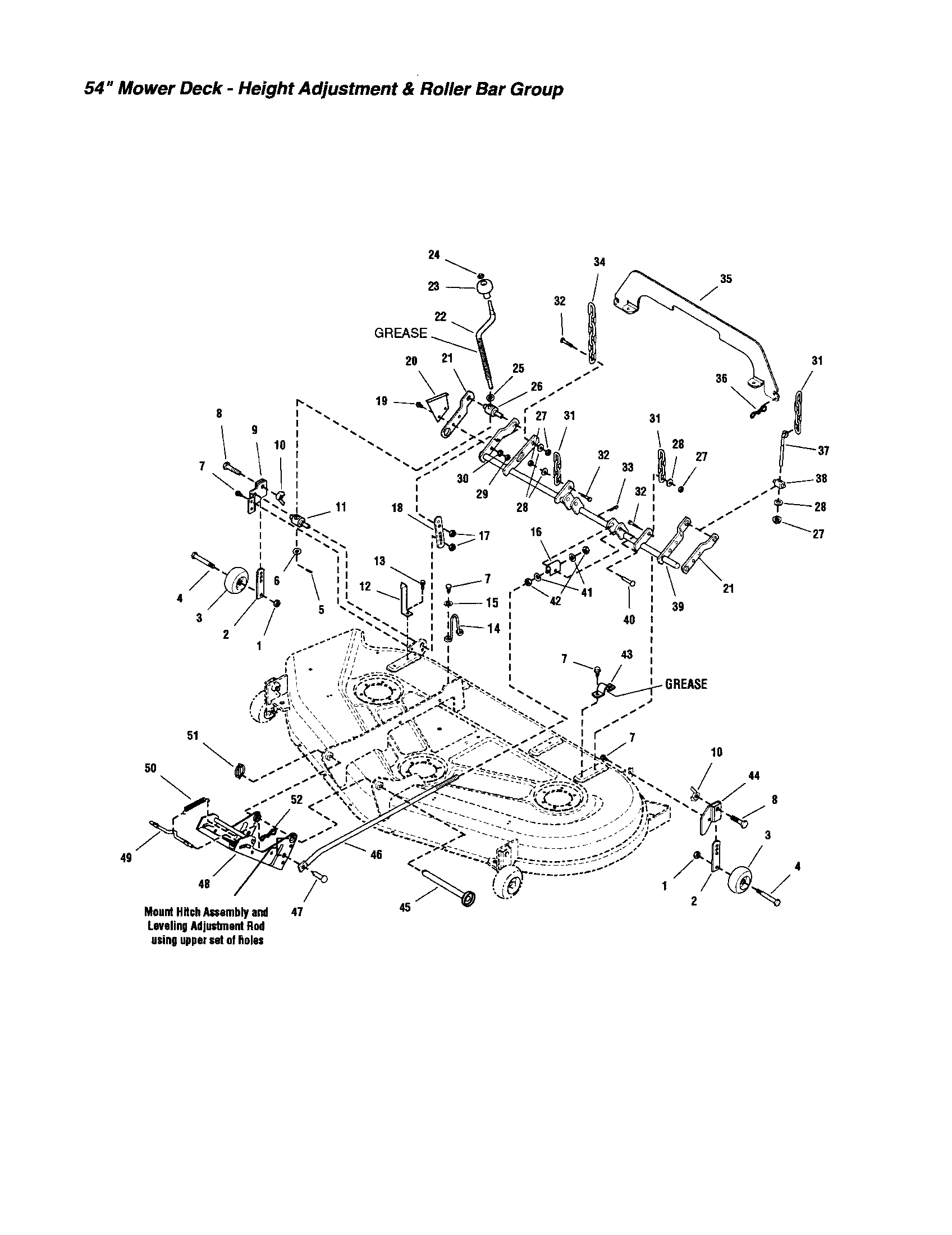 HEIGHT ADJUSTMENT/ROLLER BAR