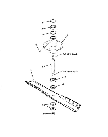38" deck spindle