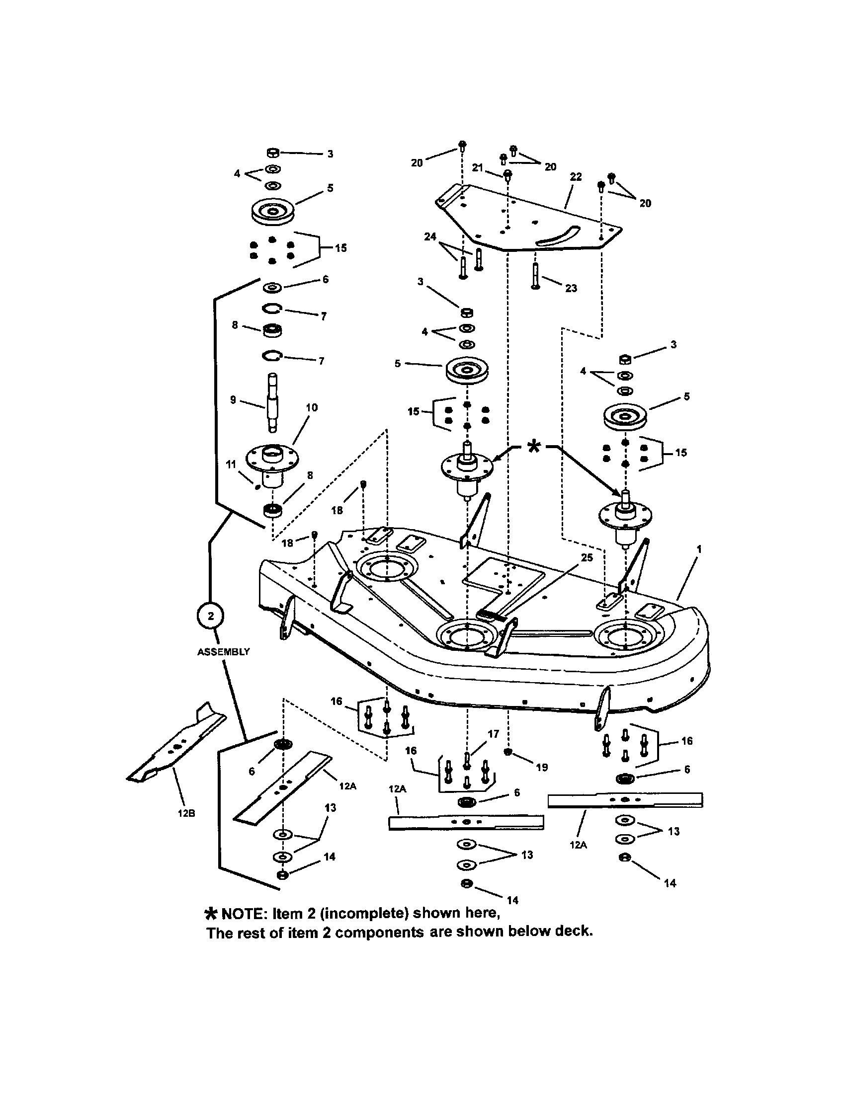 44" DECK (SUB-ASSEMBLY) ERZT