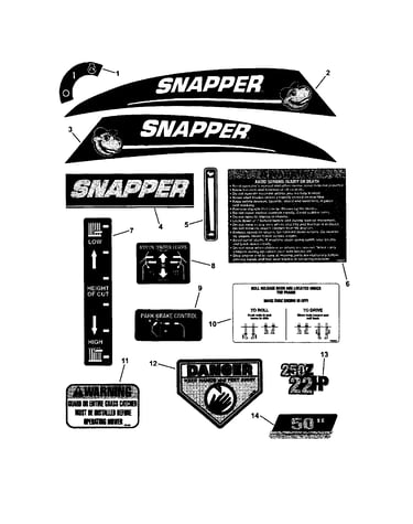 Decal, snapper rzt